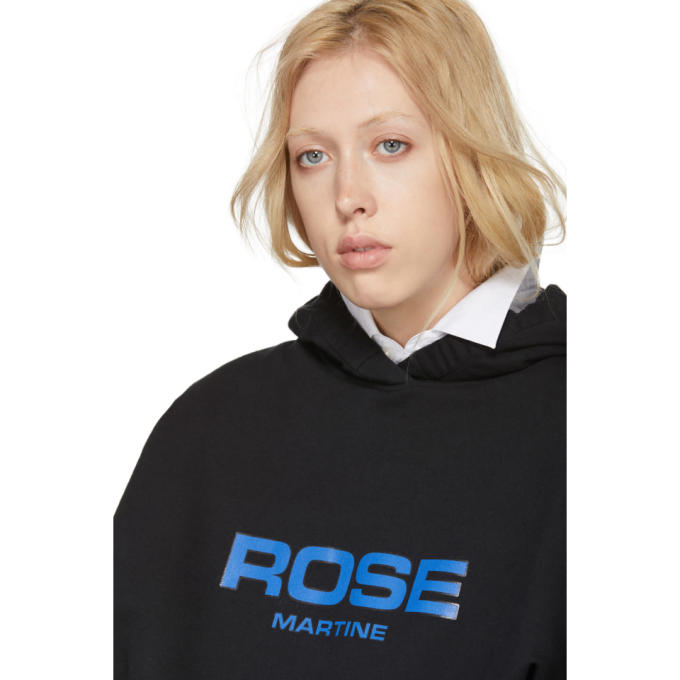 Shop Martine Rose Black Collapsed Hoodie In Blk