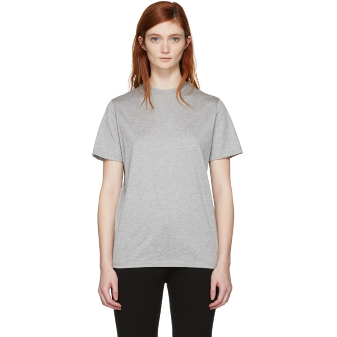 Prada Rubber Logo Patch Cotton Jersey T-Shirt In Grey/Pink | ModeSens