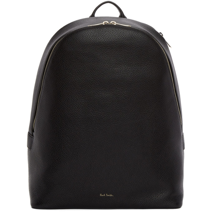 PAUL SMITH PAUL SMITH BLACK LEATHER MULTISTRIPE BACKPACK