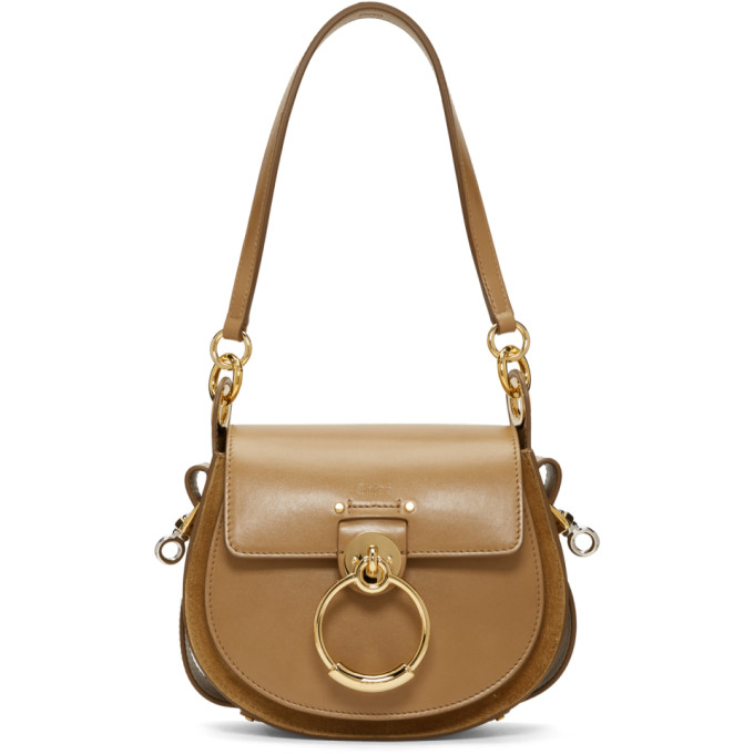 Shop Chloe Chloe Tan Small Tess Camera Bag In 20c Nut
