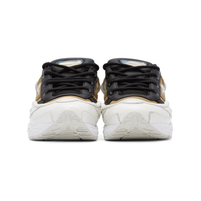RAF SIMONS Khaki & White Adidas Originals Edition Ozweego Iii Sneakers in Optic White & Khaki 