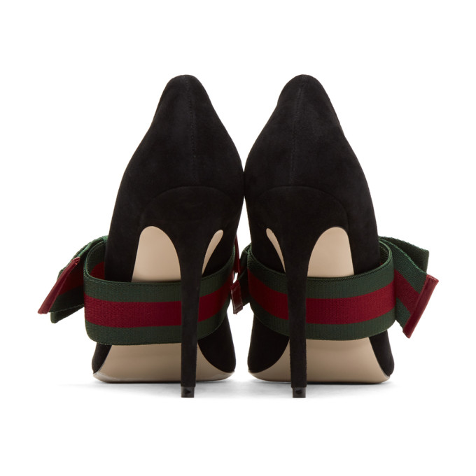 GUCCI Black Suede  Bow Heels ModeSens