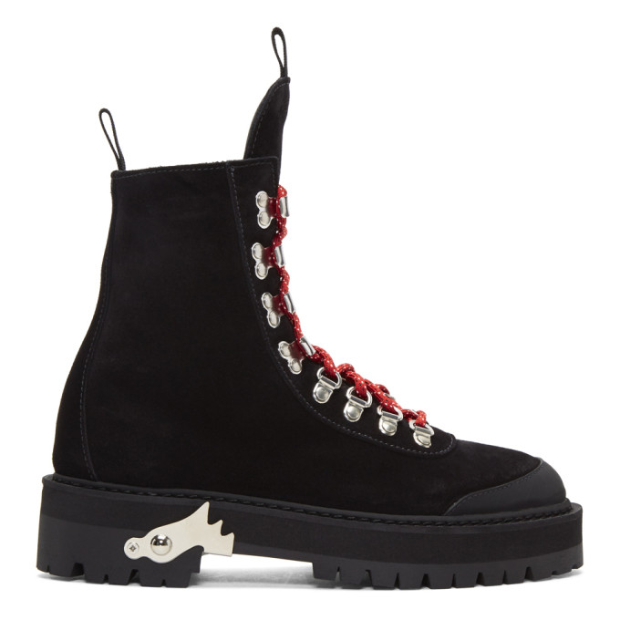 OFF-WHITE HIKING MOUNTAIN SUEDE ANKLE BOOTS, LLACK | ModeSens
