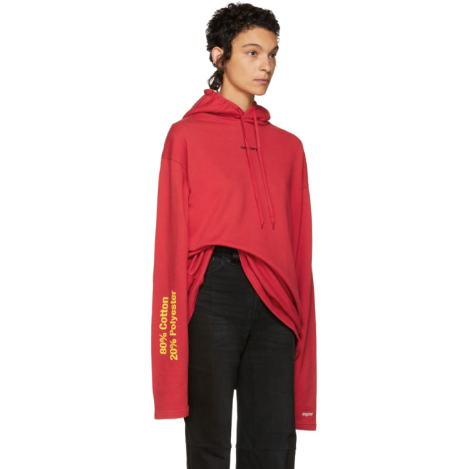 VETEMENTS Red 'French Terry' Hoodie | ModeSens