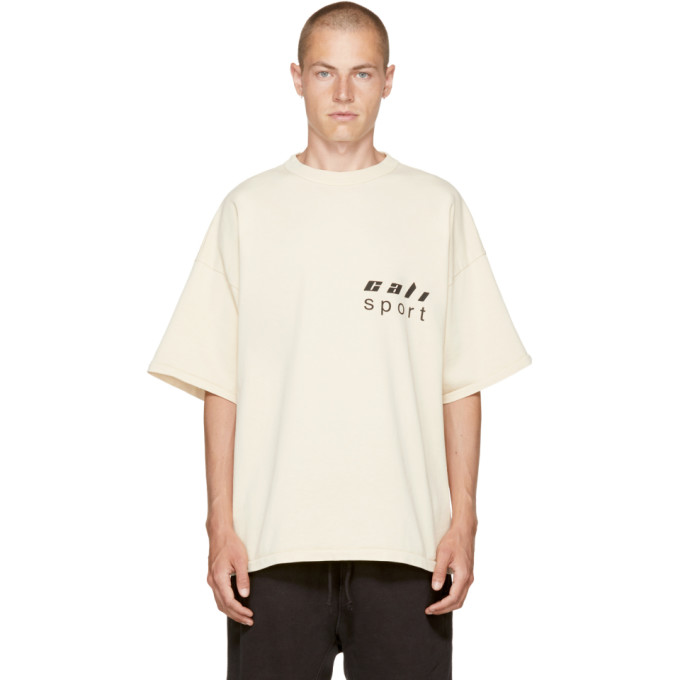 YEEZY Season 5 Cali Sport Cotton-Jersey T-Shirt, Beige | ModeSens