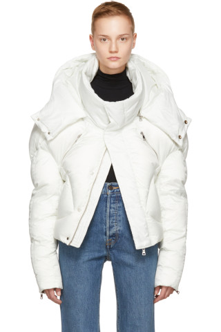 Chen Peng - White Short Quilted Puffer Jacket