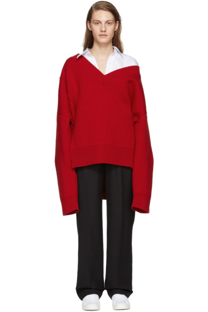 Raf Simons - Red Classic Oversized Sweater