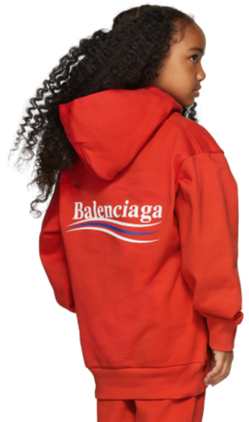 Balenciaga Kids - Red Campaign Logo Hoodie 