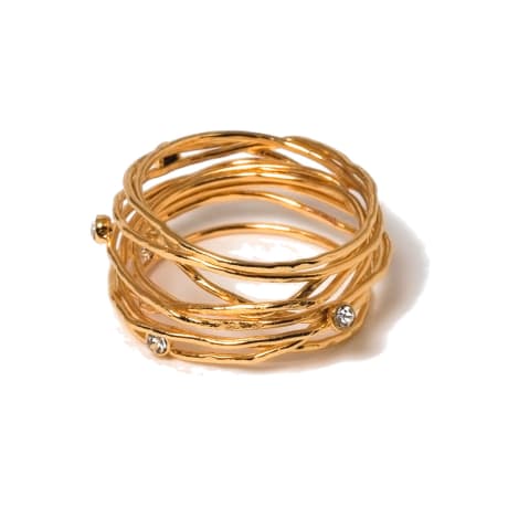Trouva: BDM Studio Layered Crystal Gold Ring