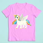 Flot og farverig enhjørning strygemærke