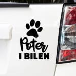 Hund i bilen klistermærke #1