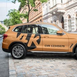 CVR nummer klistermærke til bilen