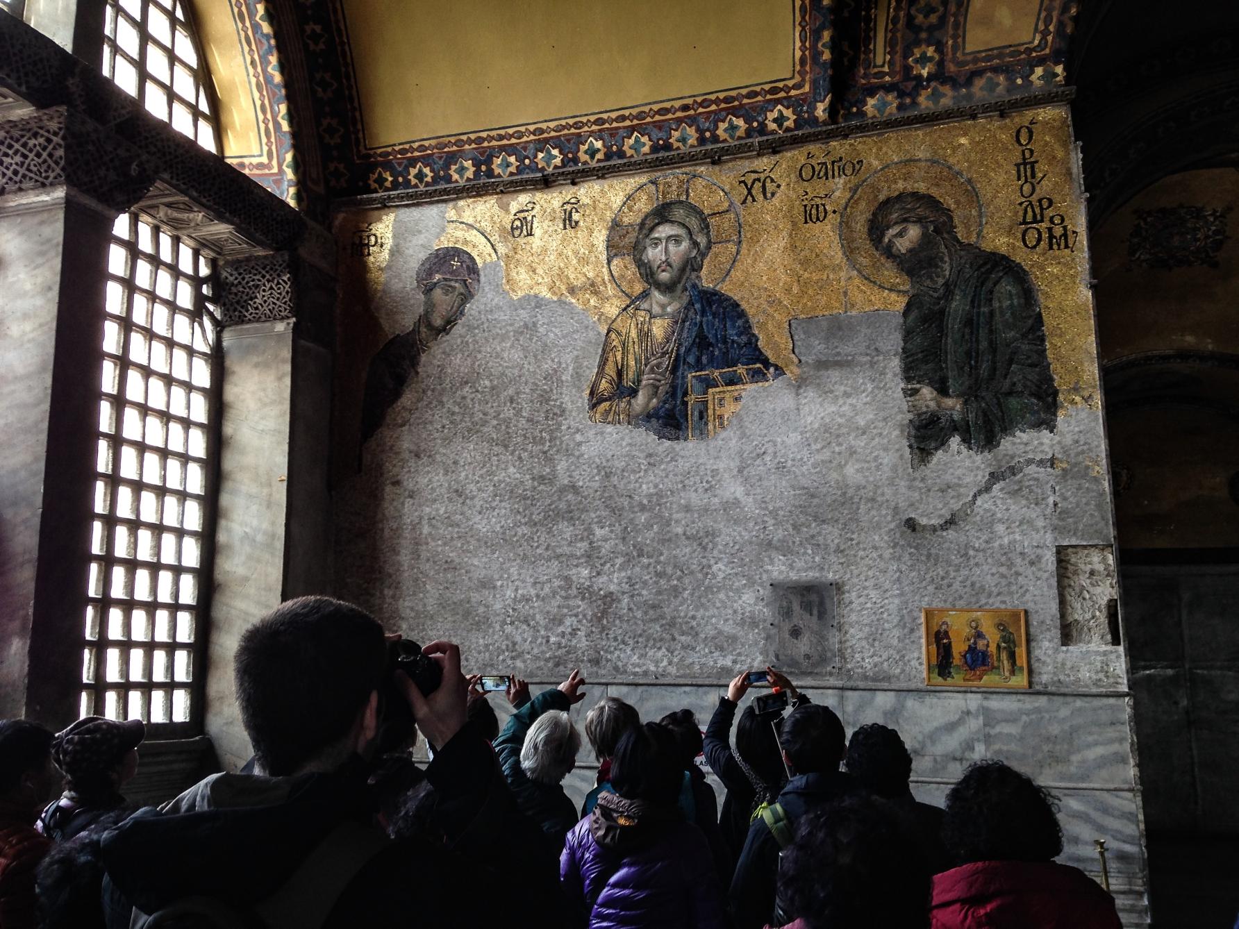 Hagia Sophia’s Christian figural mosaics were mostly introduced across the 9th to 13th centuries. Picture: Getty Images