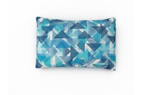 Retro Triangles Blue Cushion