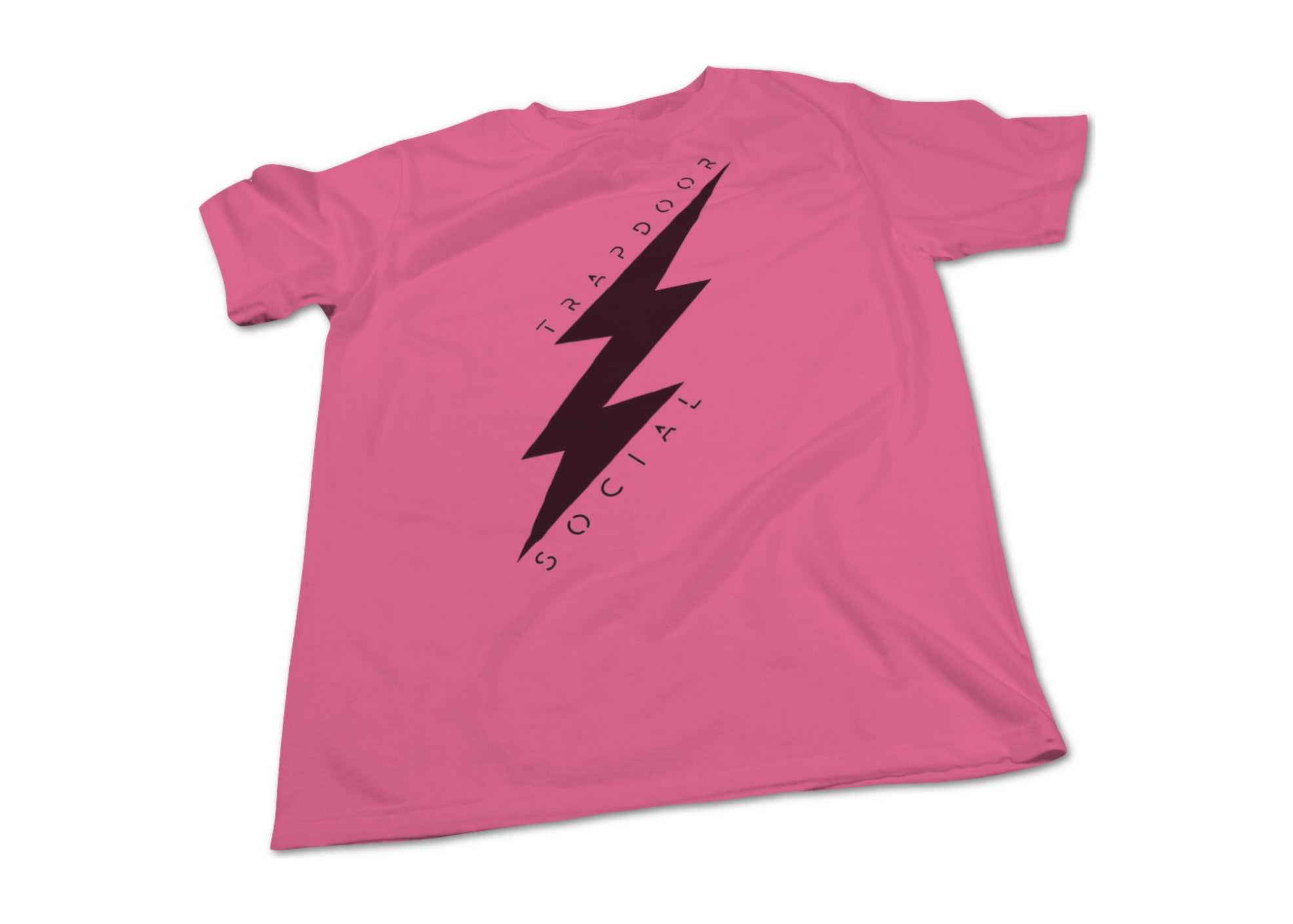 Trapdoor social lightning bolt   pink black 1476752770