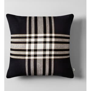 Plaid Throw Pillow 18 Black White Hearth Hand With
