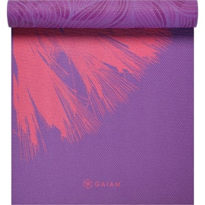 Gaiam Premium Reversible Yoga Mat Purple Flower Print 6mm From