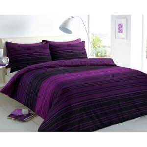 Pieridae Purple Textured Striped Bedding Set Kingsize From Argos
