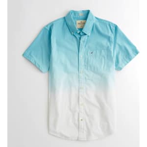 Stretch Short Sleeve Dip Dye Poplin Shirt