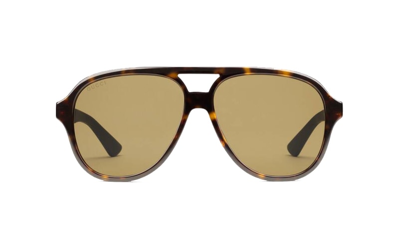 Gucci Aviator acetate and metal sunglasses