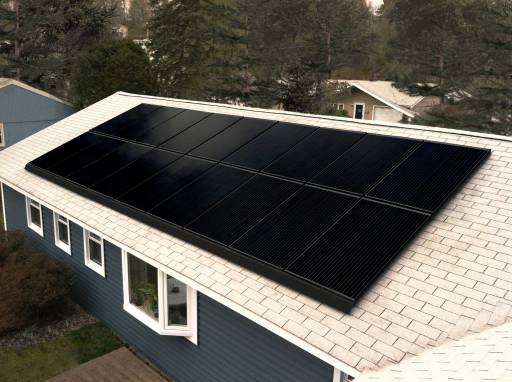 Solar panels on a roof.