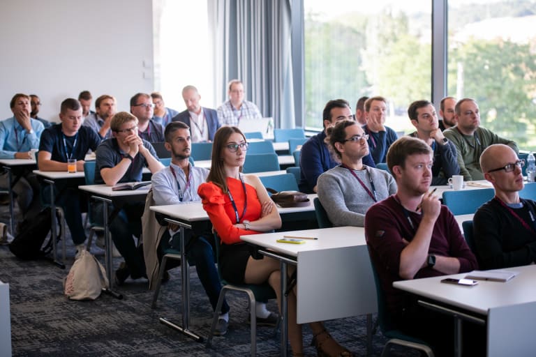 Audience watching presentation