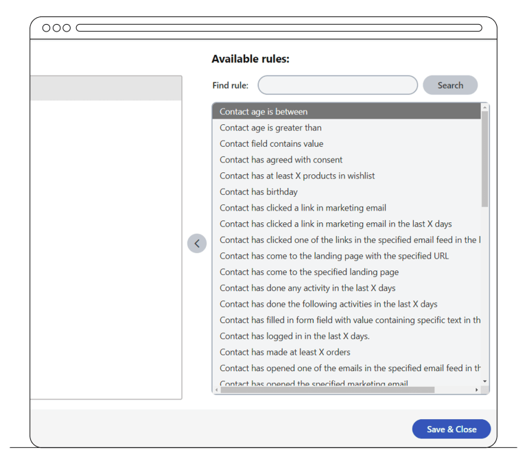 Contact groups options