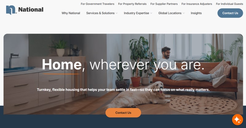 A man on a sofa with a laptop and a dog on a rug in a modern living room.