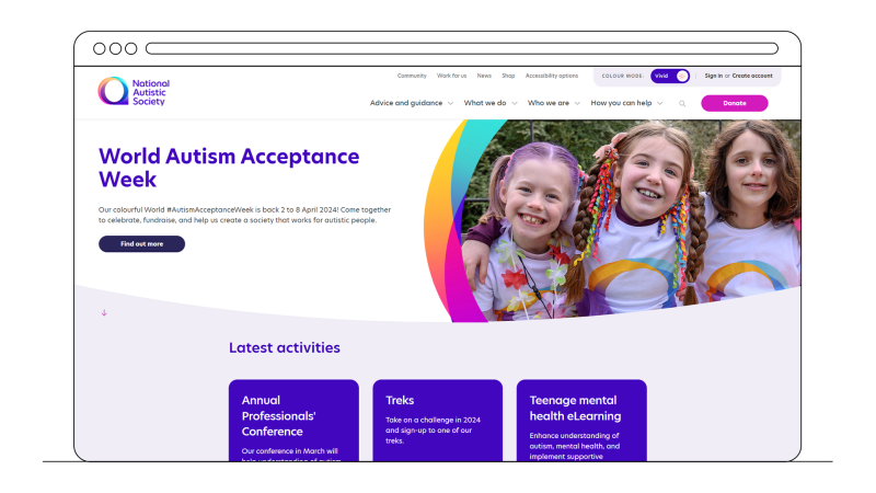 Personalized website with vivid color scheme