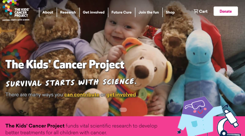 The Kids' Cancer Project homepage
