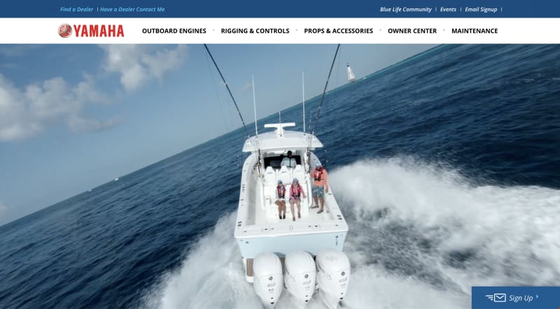 The Yamaha Outboards website